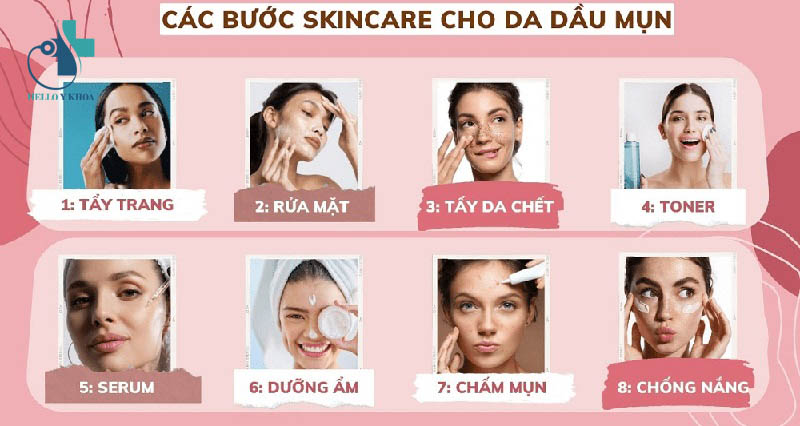 Các bước chăm sóc cho da dầu ban đêm