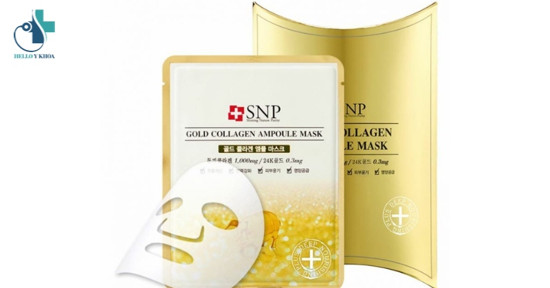 Mặt nạ giấy trẻ hóa da Snp Gold Collagen Ampoule Mask